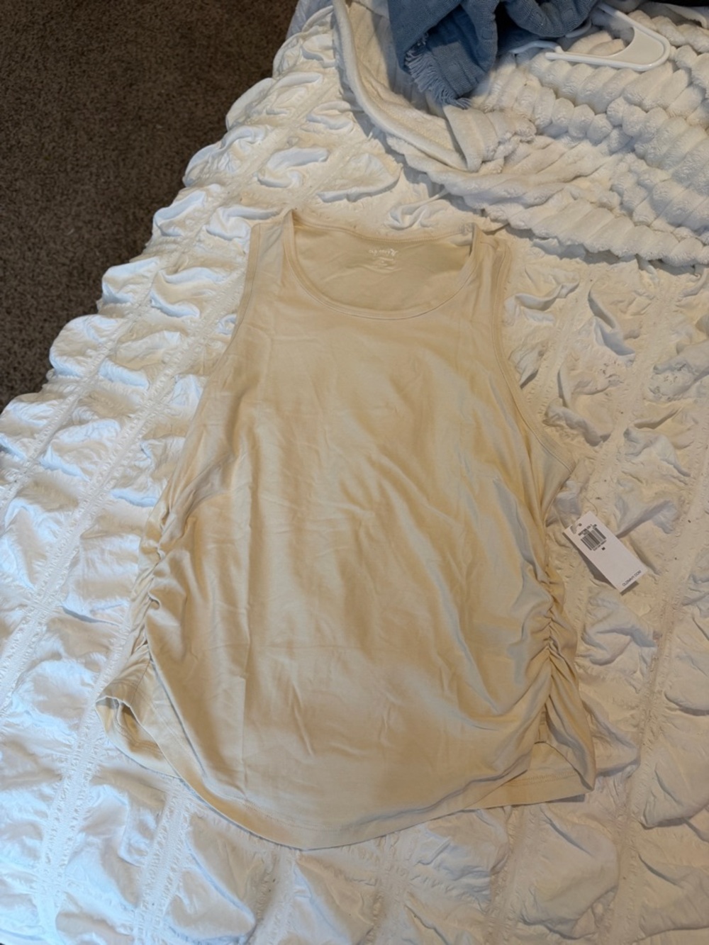 Old Navy Women’s Ruched Side Tank Top in Cream